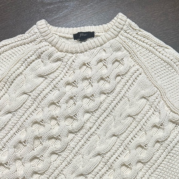 J Crew‎ Diagonal cable-knit crewneck sweater ~ XS - Picture 2 of 4